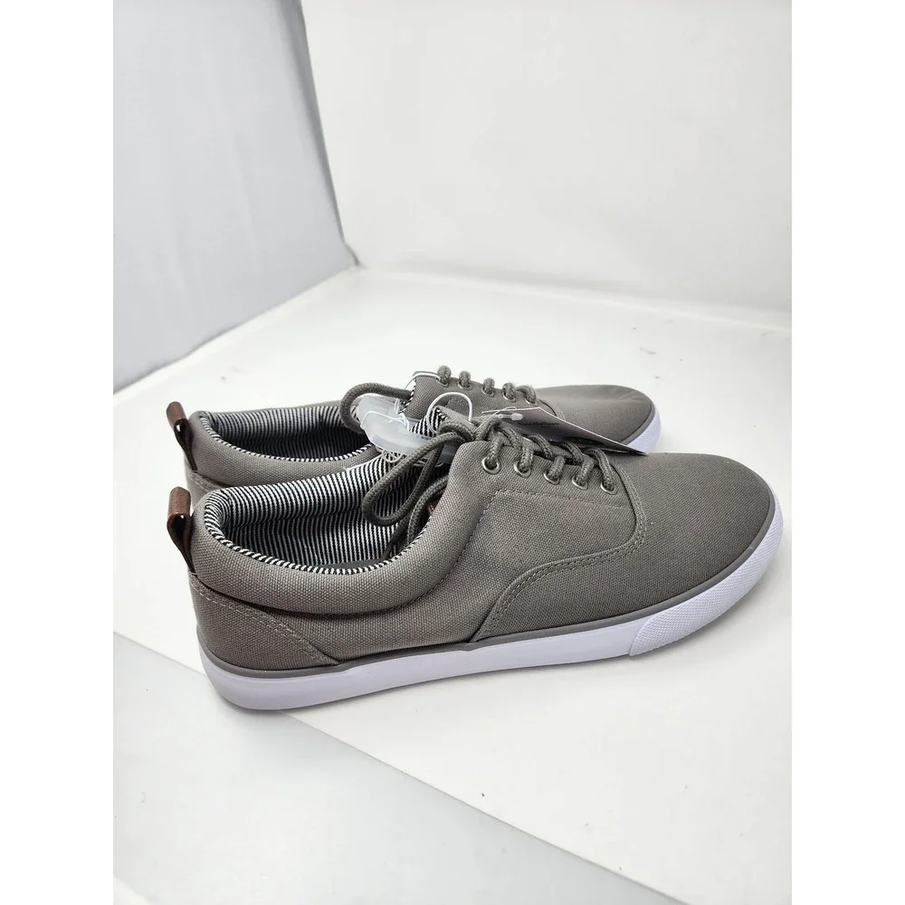 Goodfellow & Co Mens Low Top Lace Up Sneakers Gray Canvas Casual Size 10